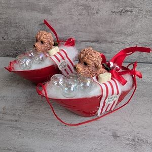 The San Francisco Music Box Company Puppy Dog in Bubble Bath Christmas Ornaments